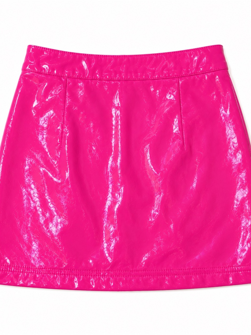 Hot Pink Patent Mini Skirt with Front Zips by Forever 21 - Picture 3 of 3